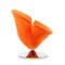 Manhattan Comfort Tulip Swivel Accent Chair in Orange and Polished Chrome (Set of 2) 2-AC029-OR - alternate 5